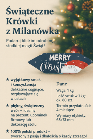 Krówki ciągutki mleczne świąteczne 1kg wzór nr 2